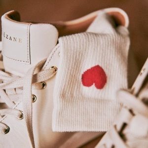 NWT Sezane Heart Socks